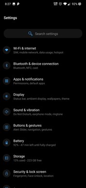 Настройки в Android 9