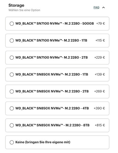 Цены на SSD-накопители Frameworks до вчерашнего дня