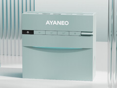 Ayaneo украшает AM03 двумя зонами освещения, а также кнопками, расположенными сверху, и неким подобием циферблата. (Источник изображения: Ayaneo)