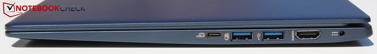 Правая сторона: порт USB-C 3.1, 2 порта USB-A 3.0, видеовыход HDMI, разъем питания