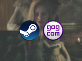 Скриншоты из обеих игр Remothered, с логотипами Steam и GOG сверху.