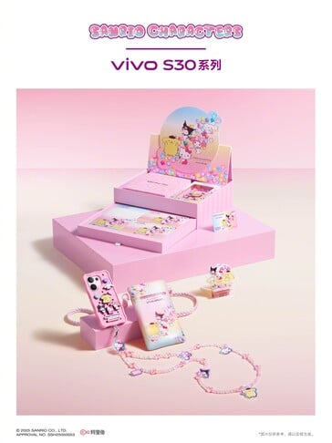 ...а также новые аксессуары Hello Kitty в ближайшее время. (Источник: Vivo через Weibo)