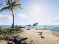 Изображение, на котором запечатлен корабль, потерпевший крушение, в игре «Project Castaway».