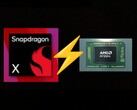 Snapdragon X начального уровня обменивается ударами с Ryzen 7 8840U в многоядерном Geekbench 6. (Источник изображения: AMD, Qualcomm, отредактировано)