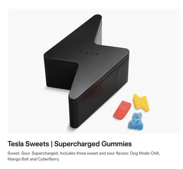 Коробка конфет Tesla Supercharged Gummies.