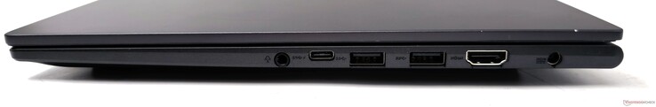 Правая сторона: аудио разъем, USB 3.2 Gen1 Type-C (PD), 2x USB 3.2 Gen1 Type-A, HDMI 1.4, разъем питания