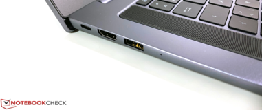 Слева: USB-C (с поддержкой Power Delivery и DisplayPort), HDMI, USB-A 3.2 Gen 1