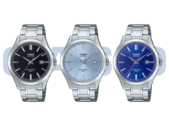 Слева направо (на фото): Casio MTS-115D-1AV, MTS-115D-2A2V и MTS-115D-2A1V. Существуют еще две модели, которые не вошли в это изображение. (Источник изображения: Casio - Отредактировано)