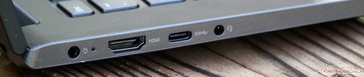 Слева: Вход питания, HDMI, USB 3.1 Type C первого поколения, выход на гарнитуру
