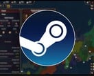 Изображение с логотипом Steam и игрой Age of History 3, которая сейчас продаётся в Steam со скидкой 80%.