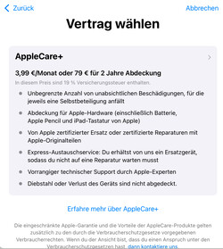 информация об AppleCare+ для iPad mini