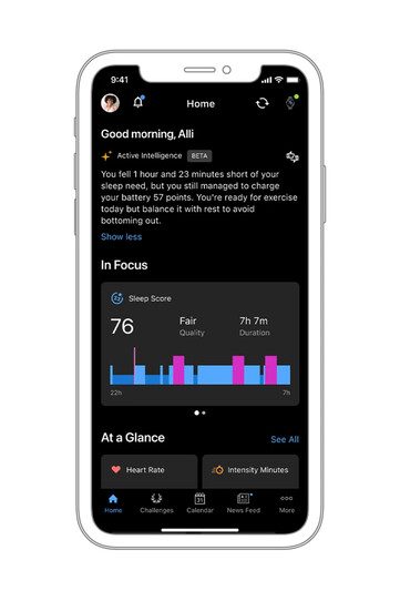 Функция Garmin Connect+ Active Intelligence. (Источник изображения: Garmin)