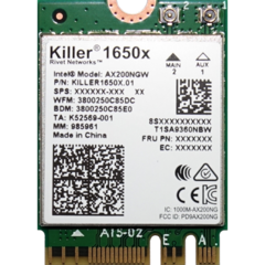 Адаптер Killer AX1650 с поддержкой Wi-Fi 6 (до 2.4 Гбит/с) дебютирует в Alienware m15, m17 и Area-51m (Изображение: Killer)