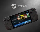 ЖК-дисплей Valve Steam Deck показан под логотипом Steam (Источник изображения: Valve с правками)