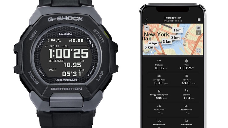 Приложение Casio MOVE позволяет регистрировать данные о беге и составлять планы тренировок. (Источник: Casio)