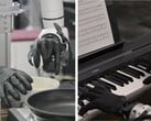 Genesis AI показывает, как роботизированные руки выполняют задачи, связанные с мелкой моторикой, например, разбивают яйца, нарезают помидоры, соединяют кабели и играют на пианино.