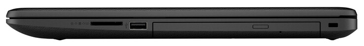Правая сторона: картридер, USB 2.0 (Type-A), DVD привод, слот замка