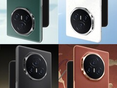 Honor выпустит Magic V3 в четырех стильных цветах (по крайней мере, в Китае) с задней панелью, напоминающей кожу. (Источник изображения: Honor, отредактировано)