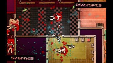 На снимке: скриншот игрового процесса из игры «Hotline Miami».