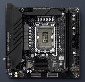 Материнская плата Mini-ITX с разъёмами MCIO x8+x8 PCIe 5.0 в нижней части