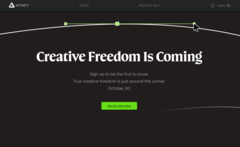 Поклонники пакета программного обеспечения Serif Affinity обеспокоены запуском, насыщенным искусственным интеллектом, и моделью подписки благодаря этой новой целевой странице. (Источник изображения: Affinity)