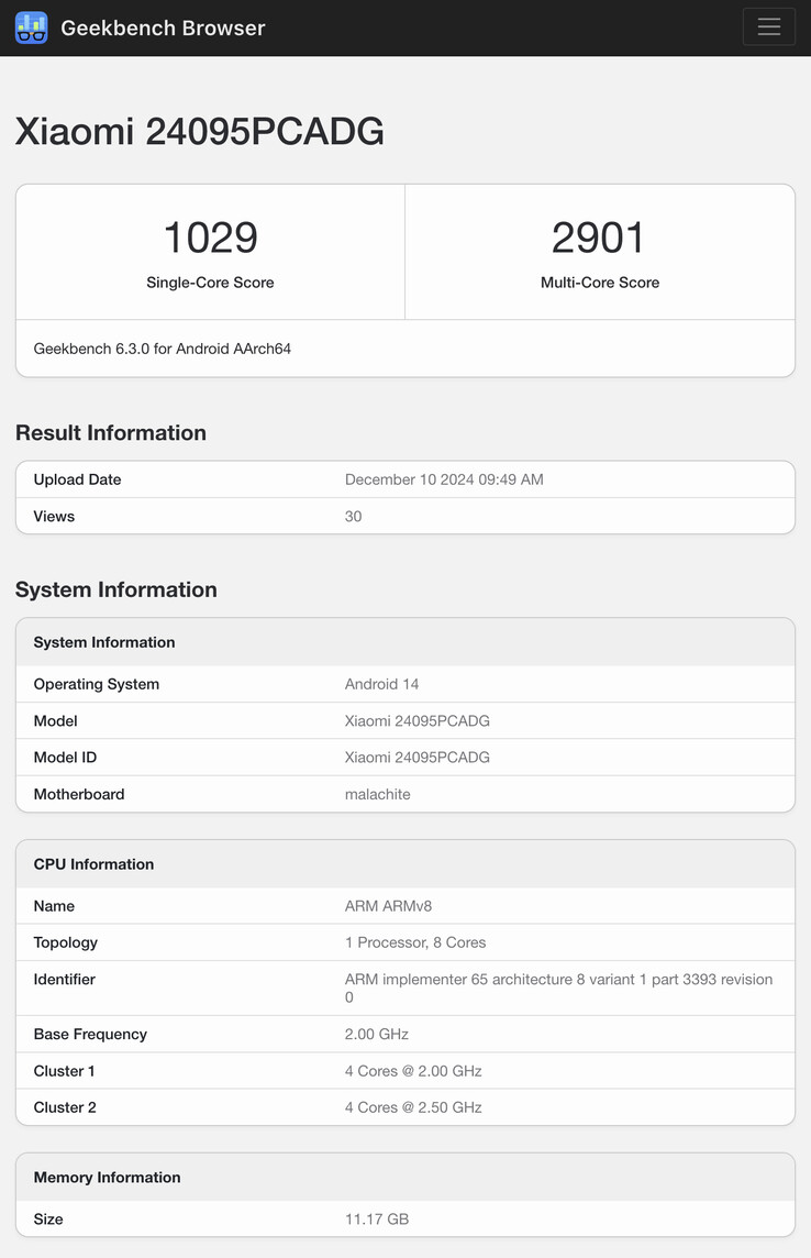 (Источник изображения: Geekbench)