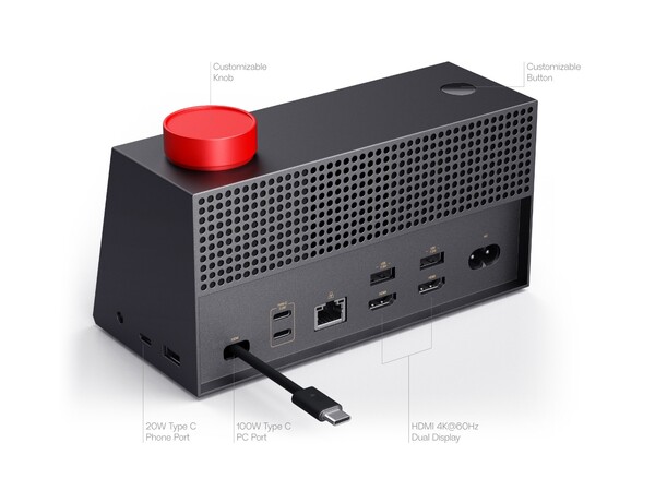 Lenovo AI Work Companion Concept имеет массив портов на задней и правой сторонах.