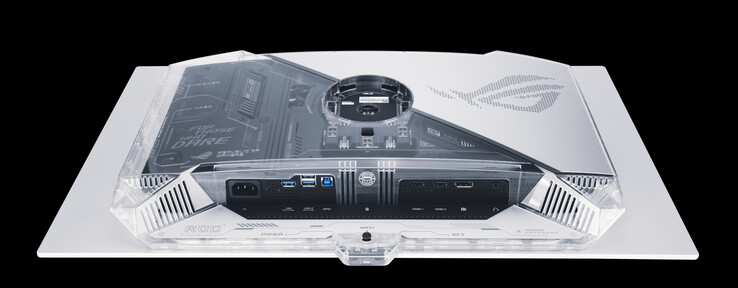 Ноутбуку Asus ROG Swift OLED PG27AQWP-W не хватает возможности подключения USB Type-C. (Источник изображения: Asus)