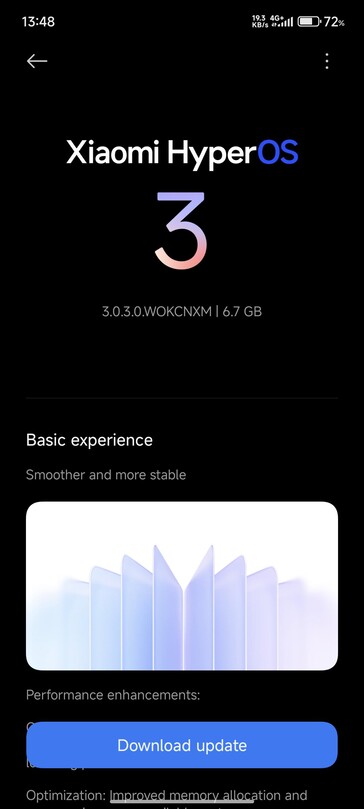 HyperOS 3 OTA на Redmi K80 (Источник изображения: Пользователь Reddit u/Note1411)