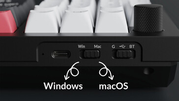Выбор ОС Keychron Q12 HE и переключатели беспроводных режимов.