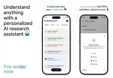 Приложение NotebookLM будет доступно для iPhone, iPad и устройств Android. (Источник изображения: Google)