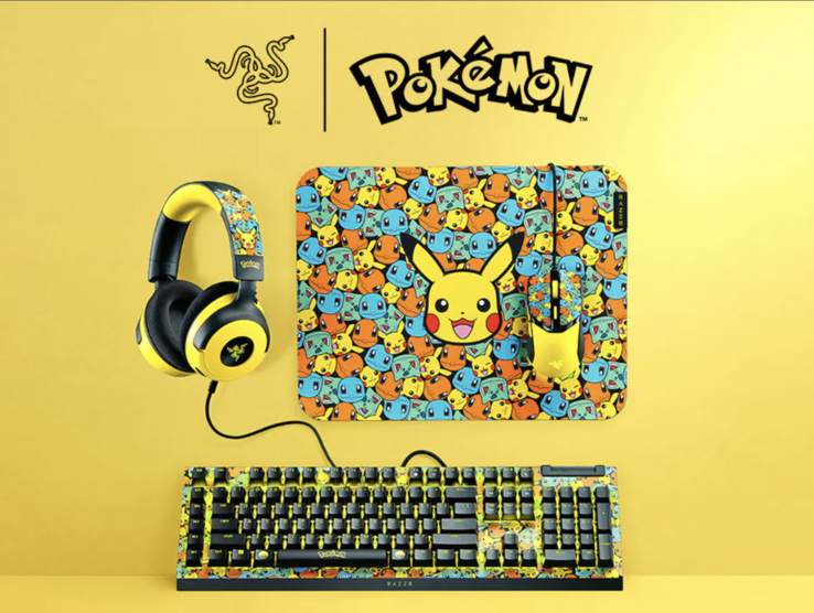 Pokémon Edition известного игрового оборудования: Razer BlackWidow V4 X, Razer Kraken V4 X, Razer Cobra и Razer Gigantus V2 (Источник изображения: Razer)