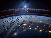 Спутниковая группировка Starlink на низкой околоземной орбите (Источник изображения: Сгенерировано с помощью DALL-E 3)