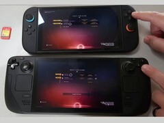 На Nintendo Switch 2 (вверху) и Steam Deck OLED (внизу) бок о бок запущена игра No Man's Sky. Изображение подчеркивает разницу во времени загрузки, наблюдавшуюся во время тестирования. (Источник изображения: The Phawx на YouTube)