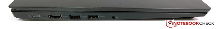 Левая сторона: USB-C 3.1 Gen.2 (+ DisplayPort), HDMI 1.4b, 2x USB 3.0 Gen.1, аудио разъем