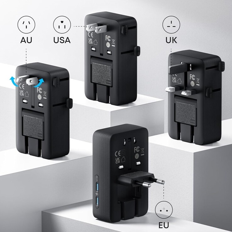 Адаптер Anker Nano Travel Adapter (5-в-1, 20 Вт) (версия для ЕС)