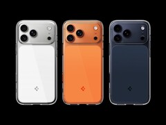Новый прозрачный чехол Spigen Ultra Hybrid T доступен в глянцевом оранжевом, прозрачном белом и матовом синем цветах, соответствующих цветам iPhone 17 Pro (Max). (Источник изображения: Spigen)