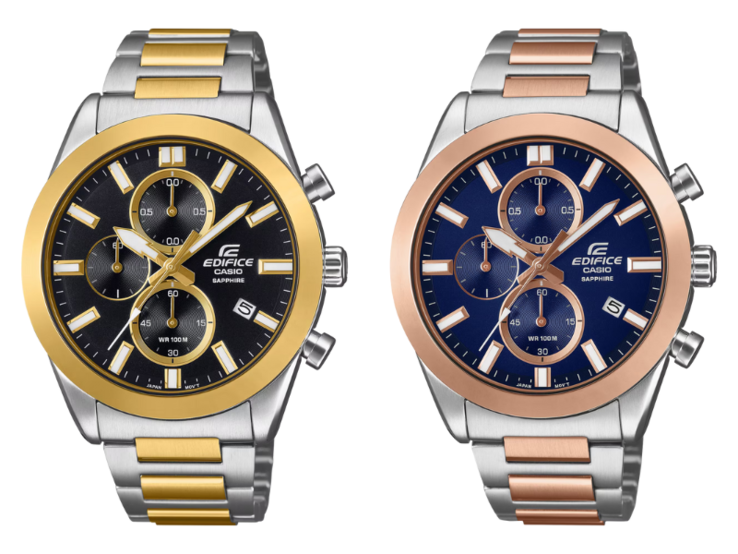 Часы Casio Edifice EFB-710SG-1AV (слева) и EFB-710SG-2AV (справа). (Источник изображения: Casio, отредактировано)