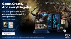Весенний набор Intel для геймеров и творческих личностей (на фото), включающий Civilization 7 и Dying Light: The Beast