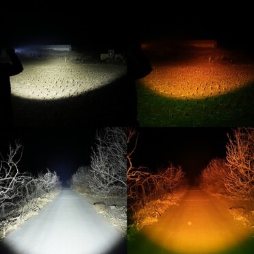 Янтарный фильтр делает свет оранжевым