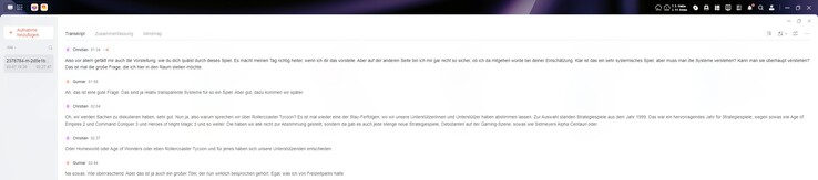 Здесь хорошо видно: длинные отрывки разбиты на части. Распознавание речи в целом работает хорошо.