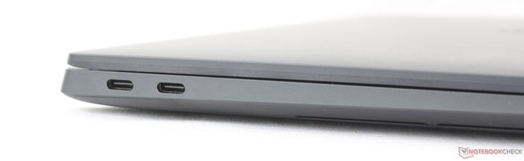 Слева: 2x USB-C 4.0 с Thunderbolt 4 (40 Гбит/с, режим DisplayPort-ALT, Power Delivery)