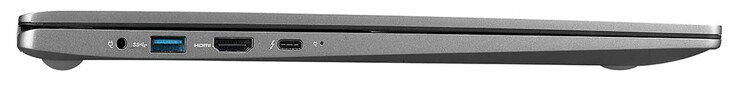 Левая сторона: разъем питания, USB 3.2 Gen 1 (Type A), HDMI, Thunderbolt 3
