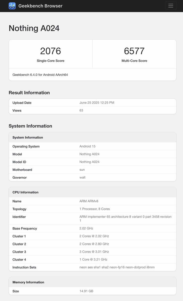 (Источник изображения: Geekbench)
