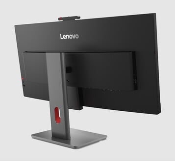 Вид сзади ультраширокого монитора Lenovo P34WD с IPS-матрицей.