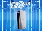 Логотип Embracer Group над консолью PlayStation