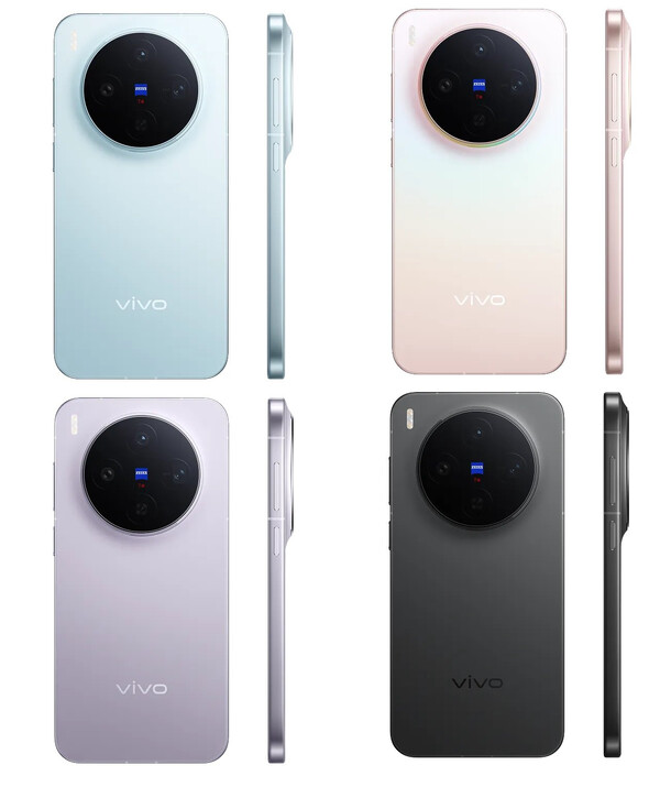 Vivo X300 в четырех цветах, которые, по слухам, будут представлены на мировом рынке. (Источник изображения: Vivo)