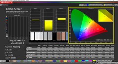 CalMAN ColorChecker (профиль: default, цветовое пространство: DCI-P3)