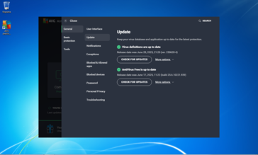 Бесплатное антивирусное решение AVG работает отлично. Снимок окна версии приложения. (Источник изображения: Сергей Тарасов / Notebookcheck)