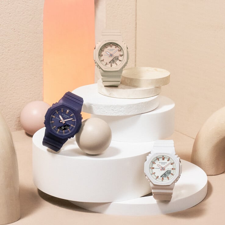 Слева направо: Casio GMA-P2100M-2A, GMA-P2100M-4A и GMA-P2100M-7A. (Источник изображения: Casio)